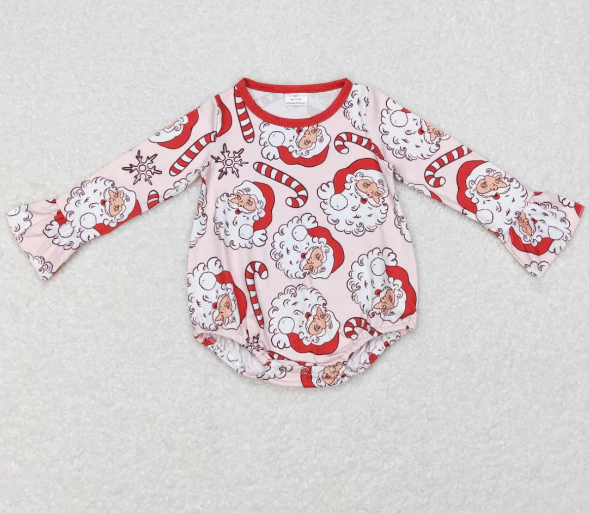Candy Cane Santa Face Bubble Onesie